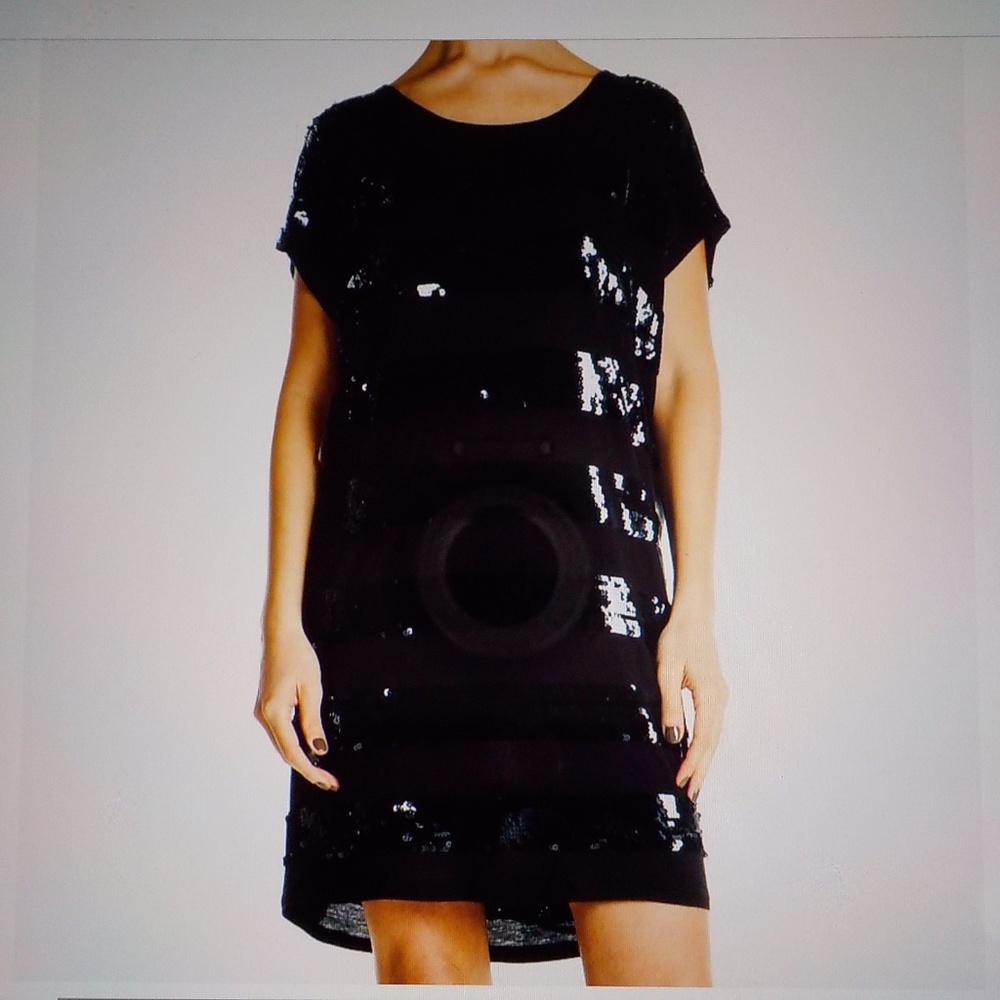 Michael Kors Black Sequin Stretch Dress